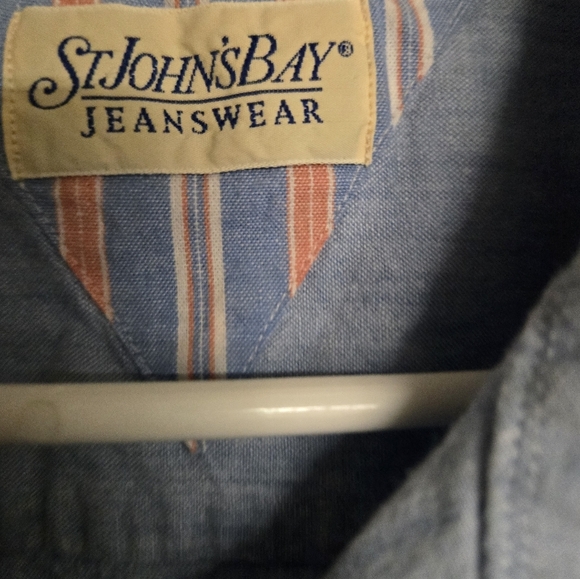 St. John's Bay Jeanswear Blue Casual Button Down Shirt Mens VTG Large Tall - Picture 3 of 5